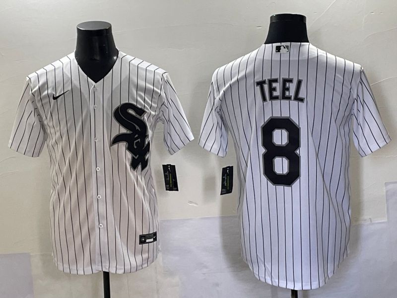 Men 2025 Chicago White Sox #8 Teel White Stripe Game Nike MLB Jersey style 1->chicago white sox->MLB Jersey